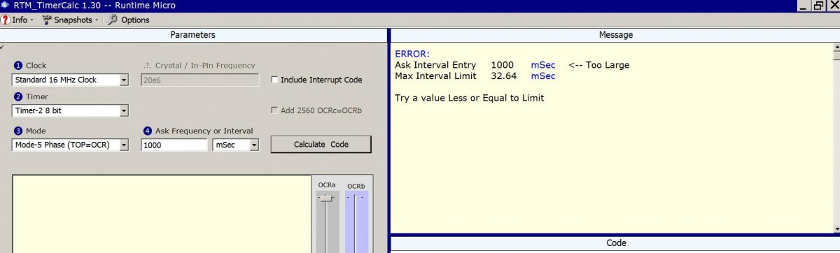 Image shows RTM_TimerCalc V1.3 Error Mini-Report...