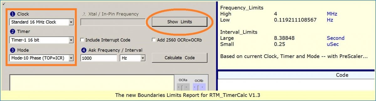 Omage shows a typical RTM_TimerCalc Limits report...